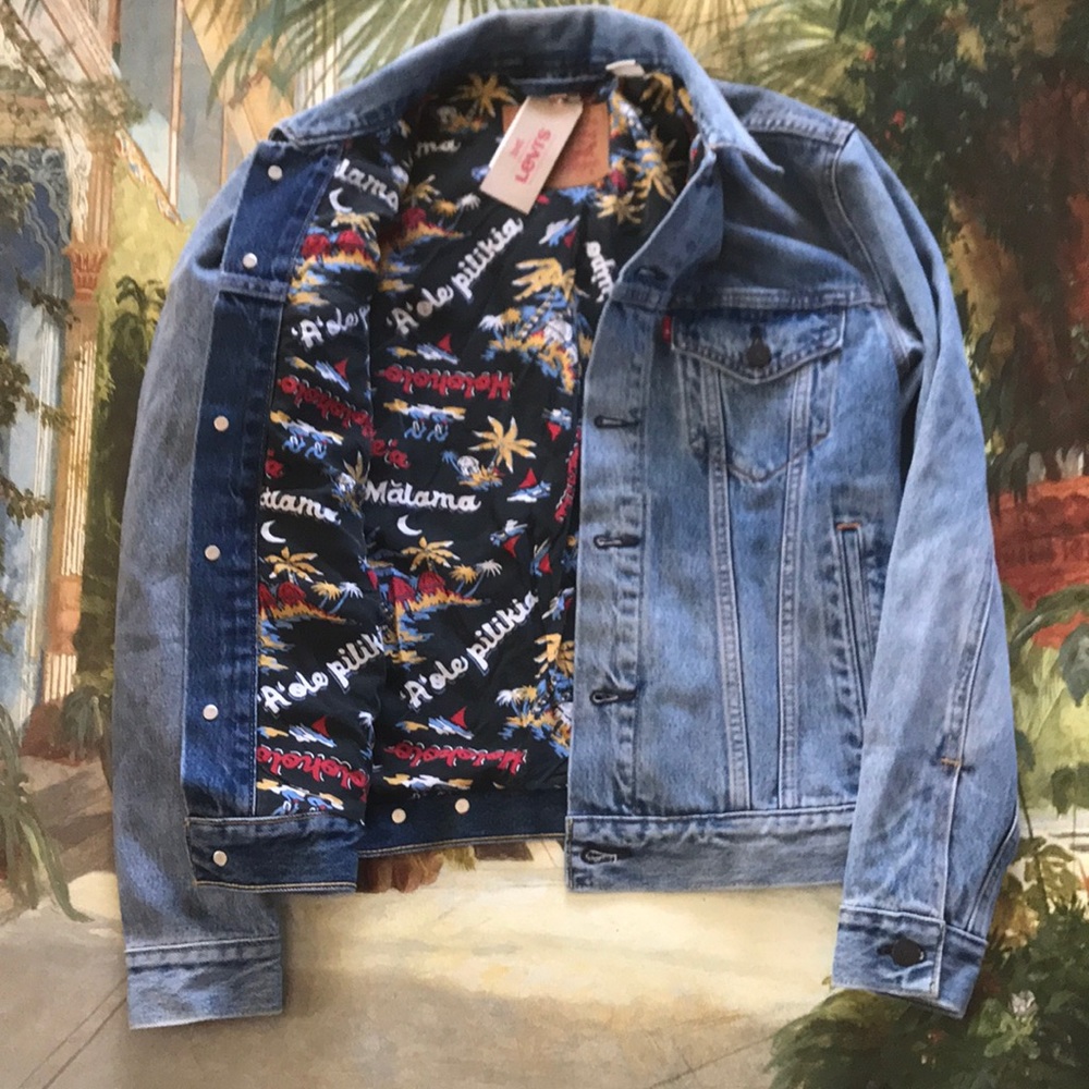 Levi’s Trucker Jean Jacket Waikiki lined sz S - Picture 1 of 10